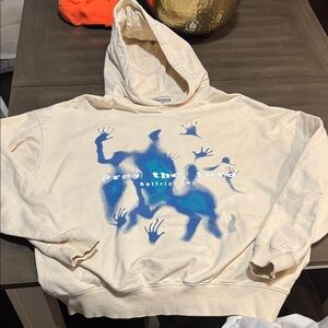Aelfric Eden Cream and Blue Graphic Hoodie